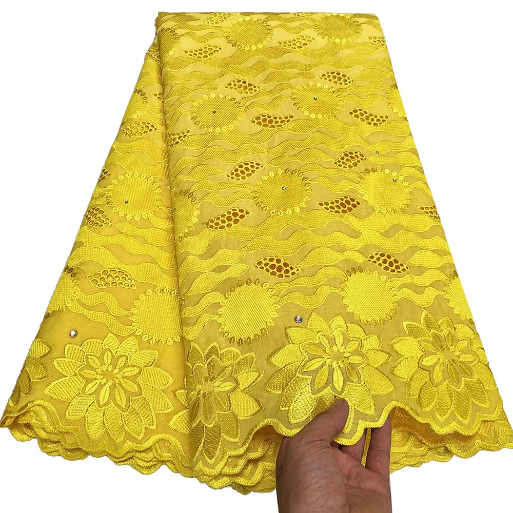 

5 YARD Swiss lace fabric Dubai heavy beaded embroidery African lace fabrics 100% cotton Swiss voile lace in Switzerland