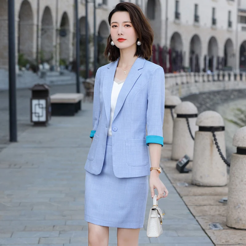Новинка абрикосовый весенне-летний официальный женский деловой костюм с