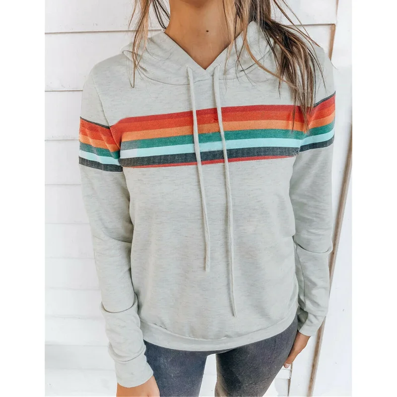 

Hoodies Women Sweatshirts Fashion Womens Casual Hoodies Sweatshirt Patchwork Ladies Hooded Pullover Women Clothing Sweats Warm