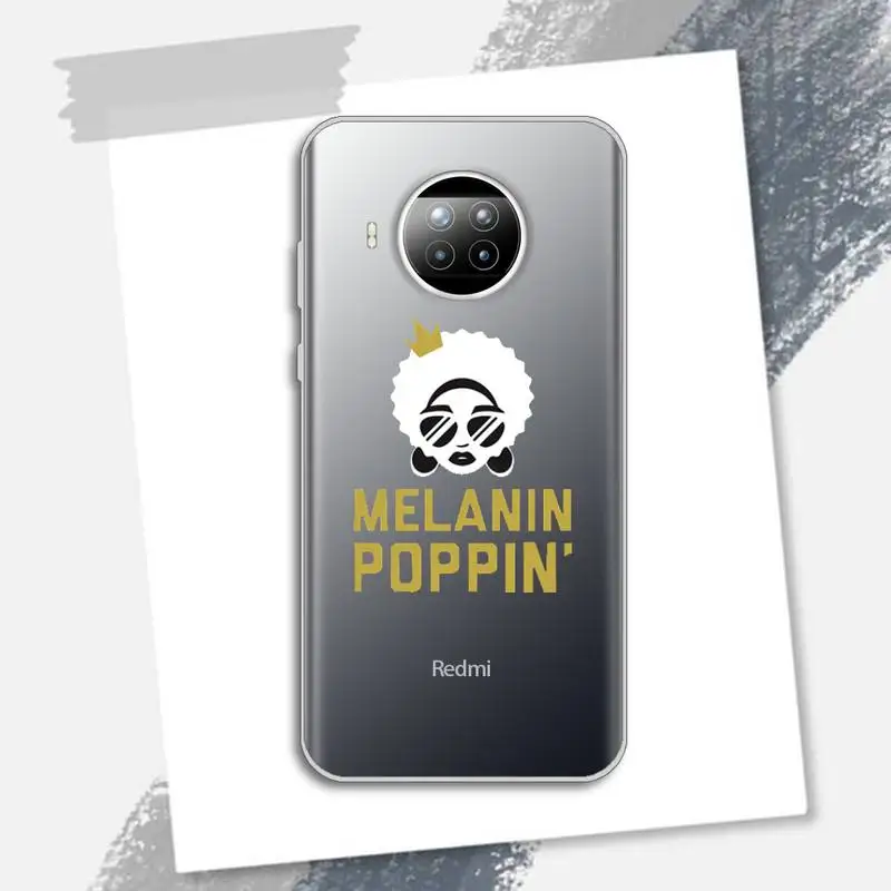 

bunz Melanin Poppin Aba Phone Case Transparent for Xiaomi Redmi note 10 t 8 9 pro lite 11