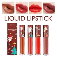 4 colors christmas mirror lip gloss liquid lipstick waterproof long lasting lipstick lipsticks makeup xmas cosmetics lip glaze