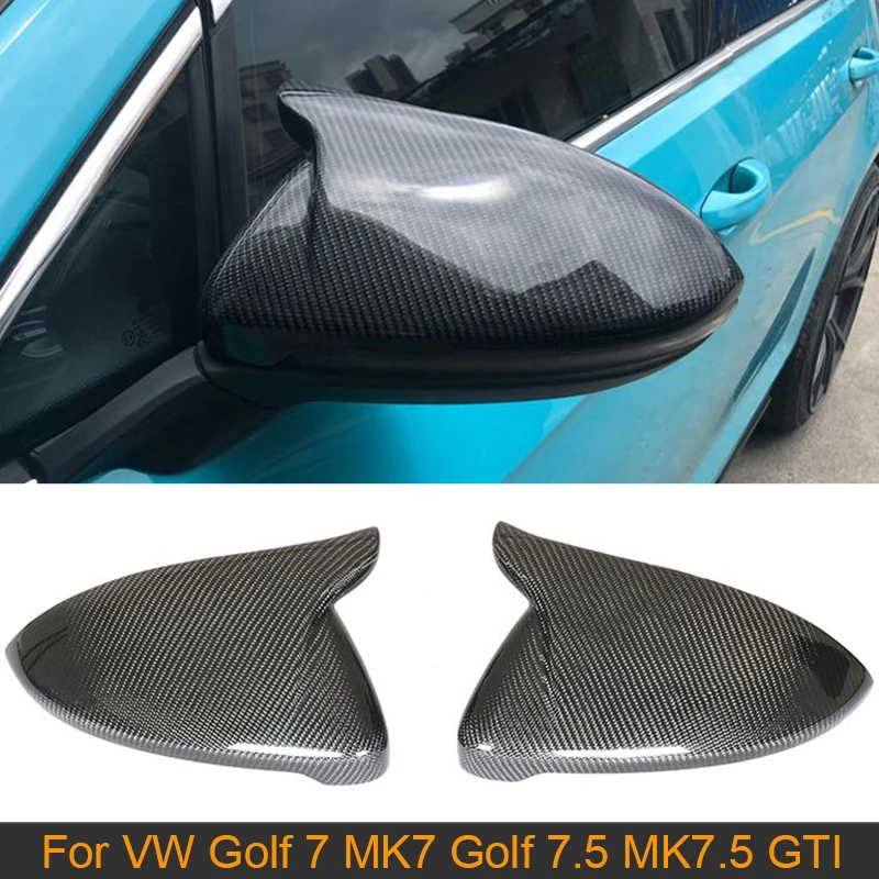 

Carbon Fiber Rearview Mirror Cover For VW Golf 7 MK7 VII Golf 7.5 MK7.5 GTI 2014-2018 Side Mirror Caps Covers Replace Horn ABS