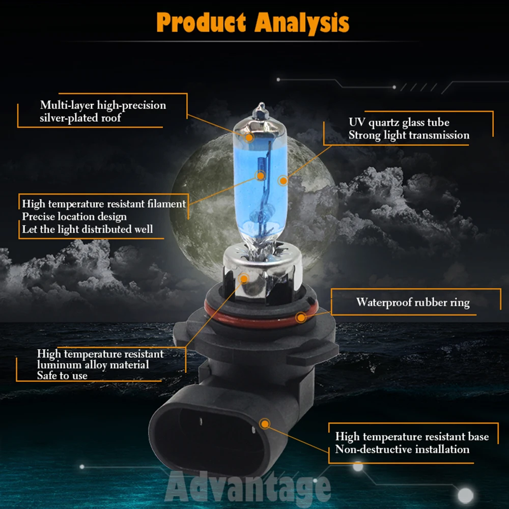 100W Противотуманные фары Дневные Фары Светильник абажур + галогенная лампа 9006 HB4 12V