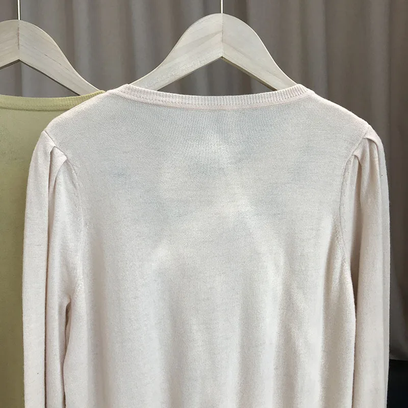

Women Sweater Vintage Exquisite Flower Embroidery Soft Wool Base Small Loose Long Sleeve Cardigan Sweater