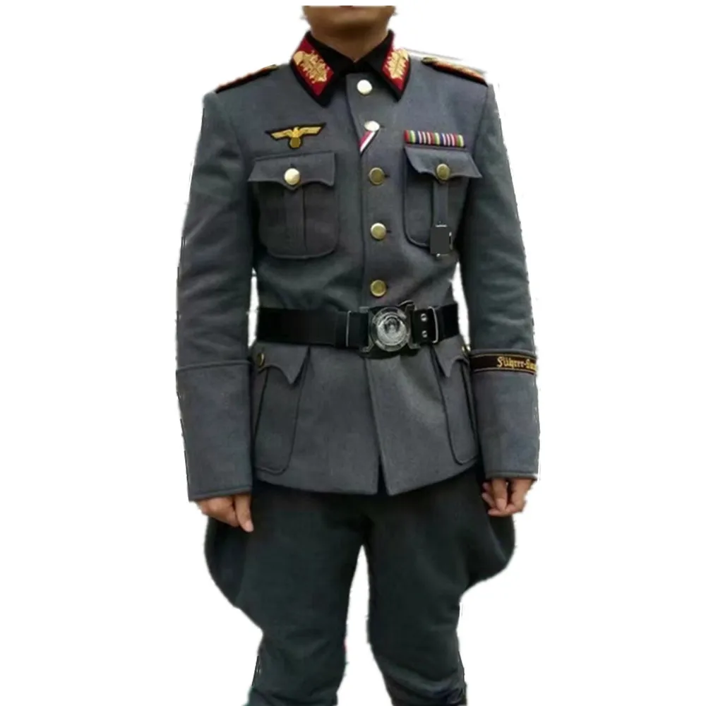 

WWII Germany Marshal Military Uniform Costume Customised Clothes Grey Wool Army Coats For Film Show Cosplay Collection