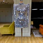 Коктейльные платья с серебряными кристаллами, короткие платья для выпускного вечера, индивидуальное арабское вечернее платье Дубая, вечернее платье с блестками, 2021