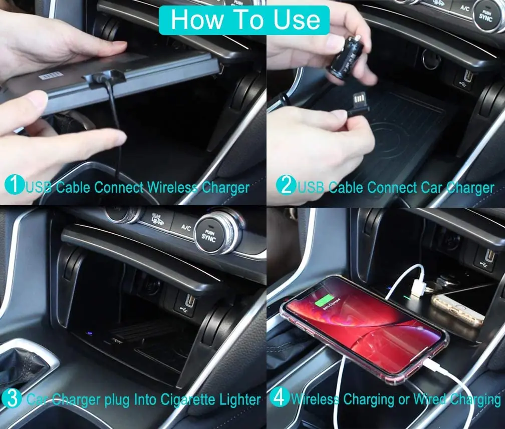 wireless charger for honda accord 2018 2021 accessories phone wireless charging pad mat fit for 10th gen honda accord free global shipping