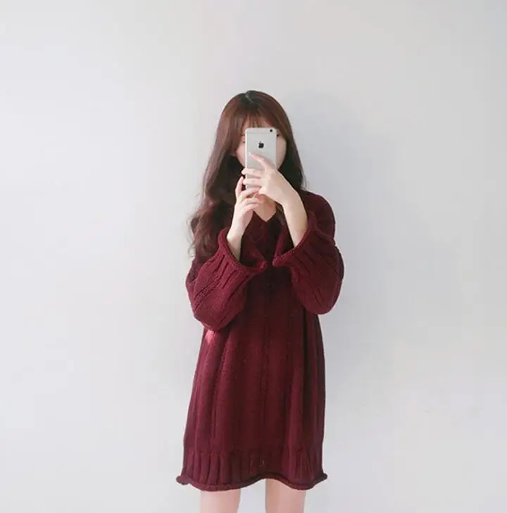 Облегающее вязаное платье-свитер с длинным рукавом | Женская одежда