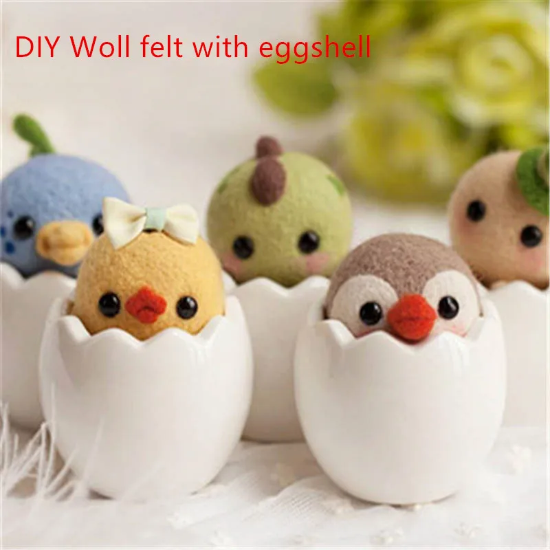 DIY маленькая курица Пингвин Шерсть Войлок рукоделие с баклажаном необработанный