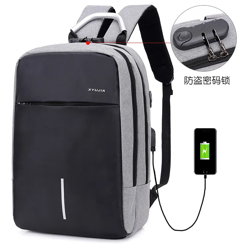 

Рюкзаки из ткани Оксфорд с USB-зарядкой для мужчин и женщин, деловые многофункциональные дизайнерские дорожные школьные портфели для ноутбу...