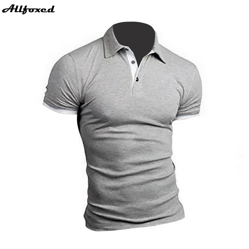 

Men's polo Shirt Summer Short-Sleeved Stitching Solid Color Lapel Casual Slim Business Male Top Clothes High Quality T-shirt