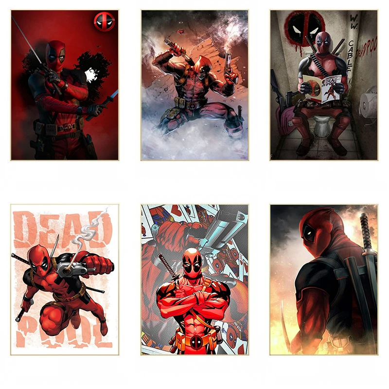 Картины на холсте Marvel мстители супергерой Дэдпул плакаты и акварельные принты