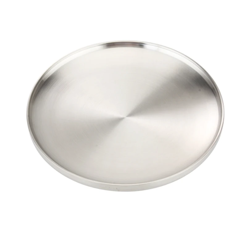 304 Stainless Steel Plate Double Insuated 17/19/21/23cm Barbecue Tray Thickened Gourmet sushi plate | Дом и сад