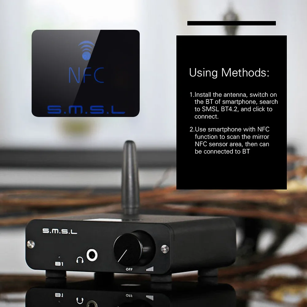 

B1 Amplifier Stereo Audio Decoder CSR BT 4.2 Receiver DAC Support APT-X Transmission And NFC Black