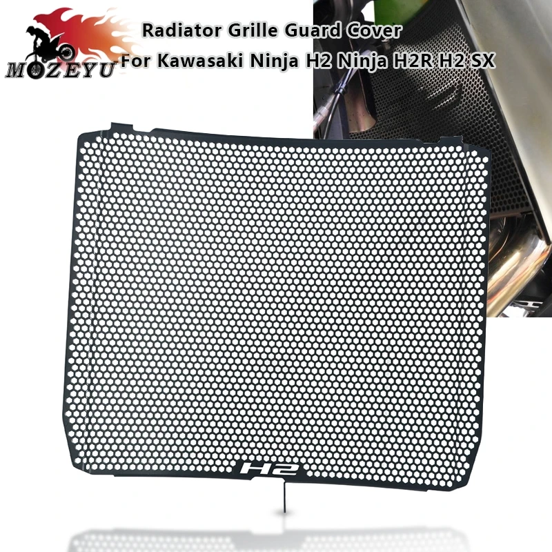 

New black For Kawasaki Ninja H2 SX Performance/Tourer Ninja H2 H2R H2 SX SE 2015-2020 Motorcycle Radiator Grille Guard Cover