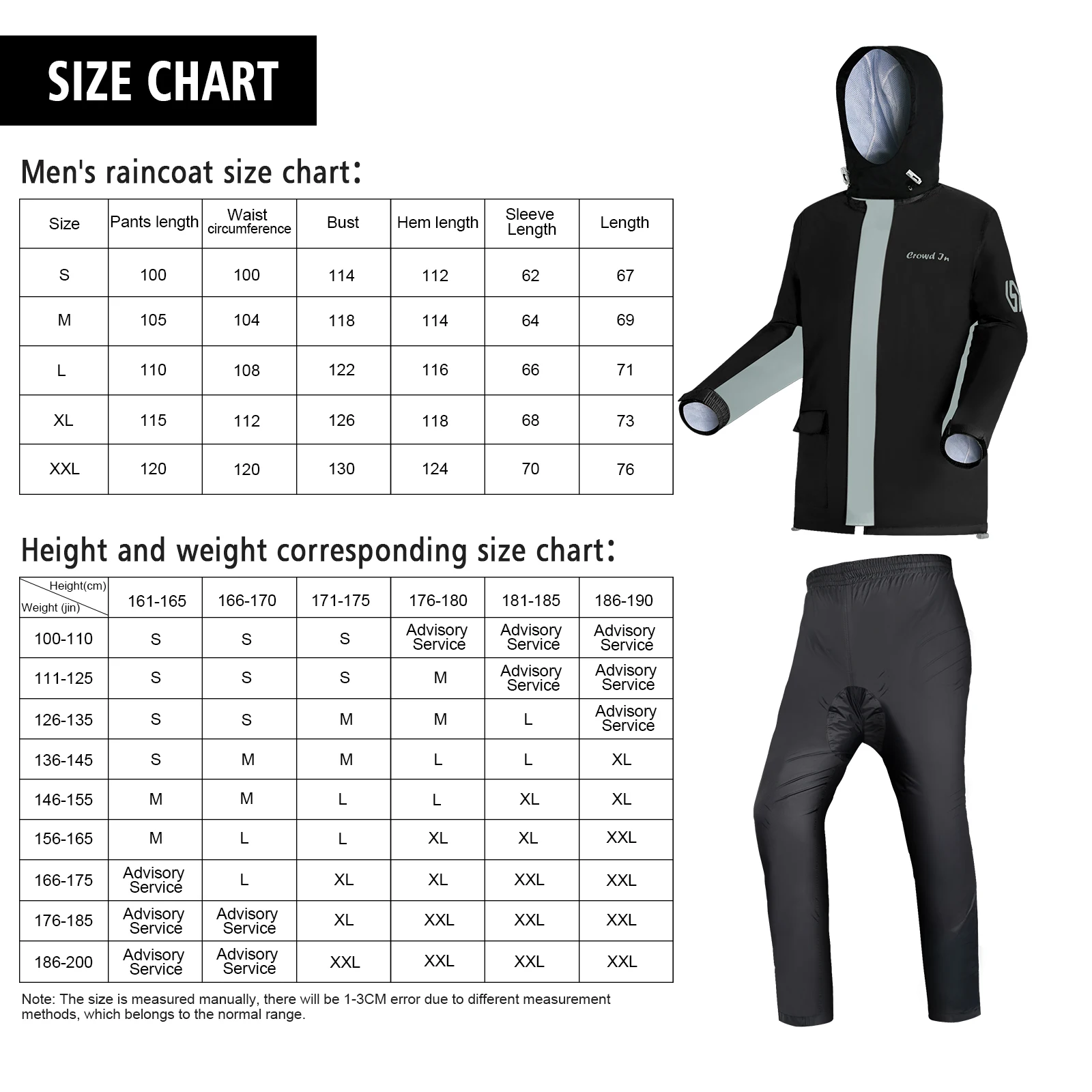 

Motorcycle Cycling Raincoat Waterproof Cloak Raincoat Rain Pants Thick Electric Car Raincoat Comfortable with Reflective Strips