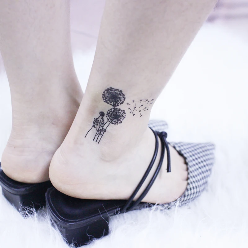 

Dandelion Flower Small Element Temporary Tattoo Sticker Waterproof Women Men Adults Fake Tatto Body Art 10.5X6cm Kids Tatoo