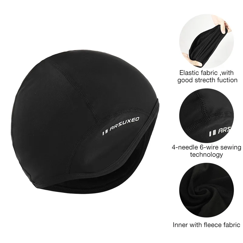 

ARSUXEO winter fleece bicycle hat men and women outdoor sports MTB bicycle hat running stretch warm and quick-drying cap