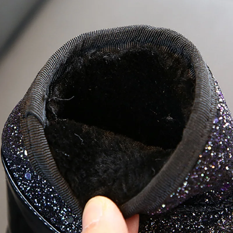 Ботинки для девочек 2020 зимняя детская обувь детские винтажные теплые блестящие