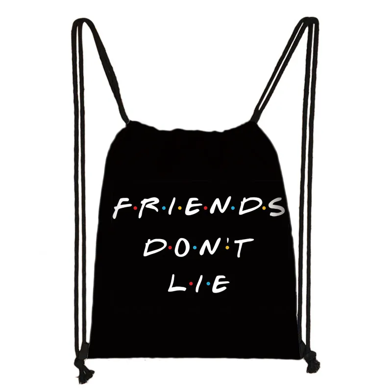 Central Perk Coffee Friends TV Show Print Drawstring Bags Fashion Storage Bag for Travel Teenager School Backpack Bookbag