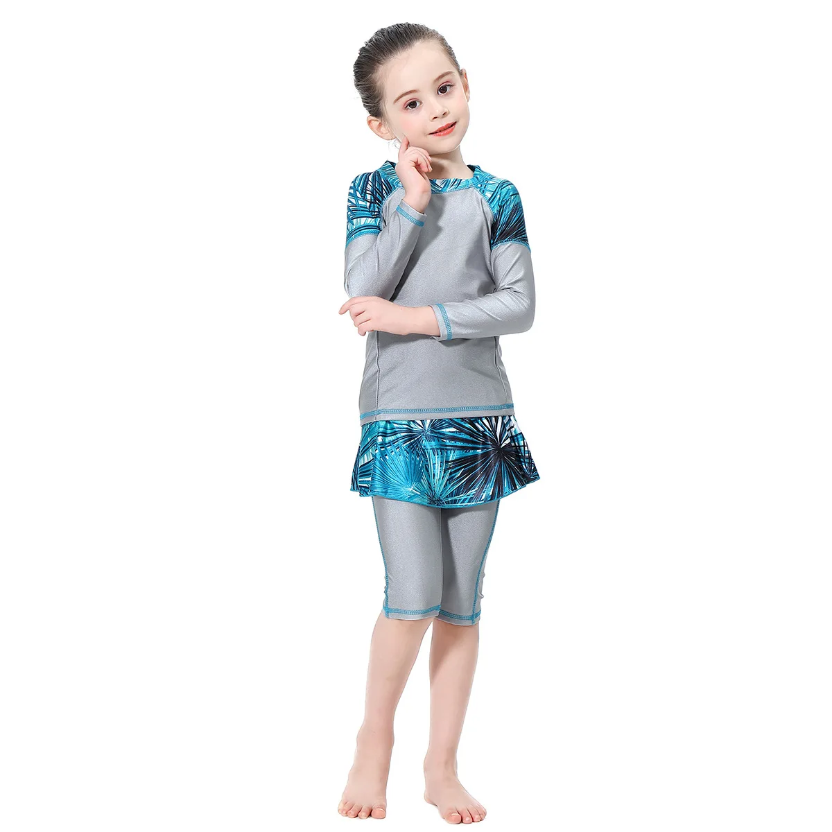 2021 мусульманские купальники для девочек детские длинные из 3 предметов