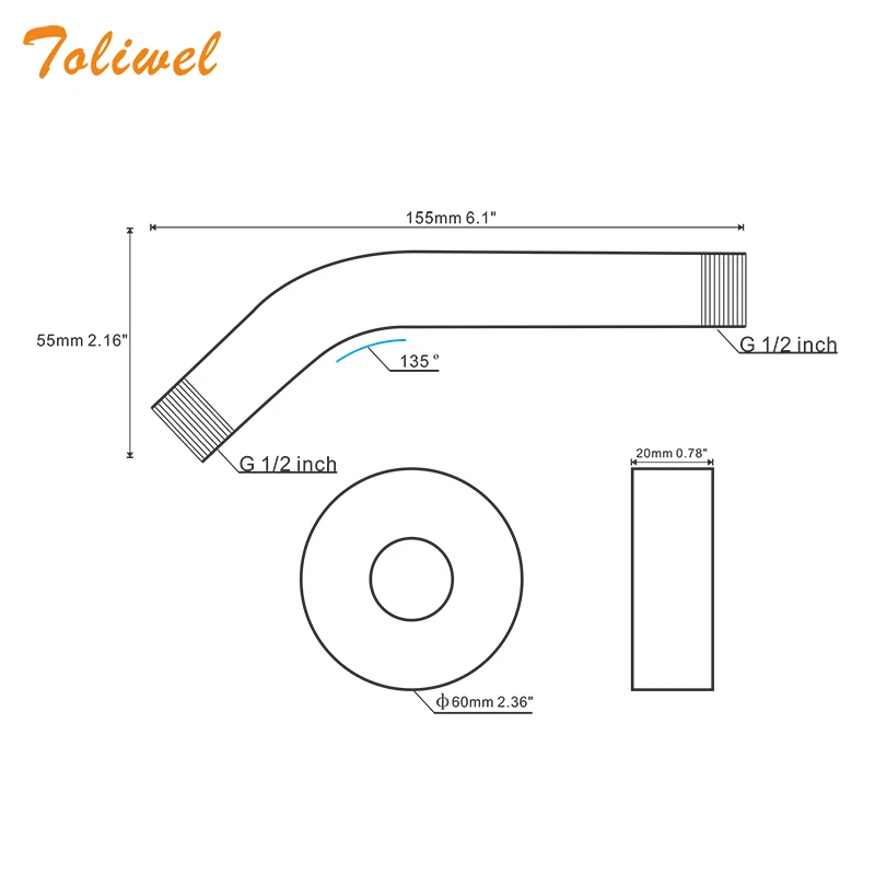 5-Функция настенное крепление Душ головы с поворотной шаровой шарнир 4 дюймовый
