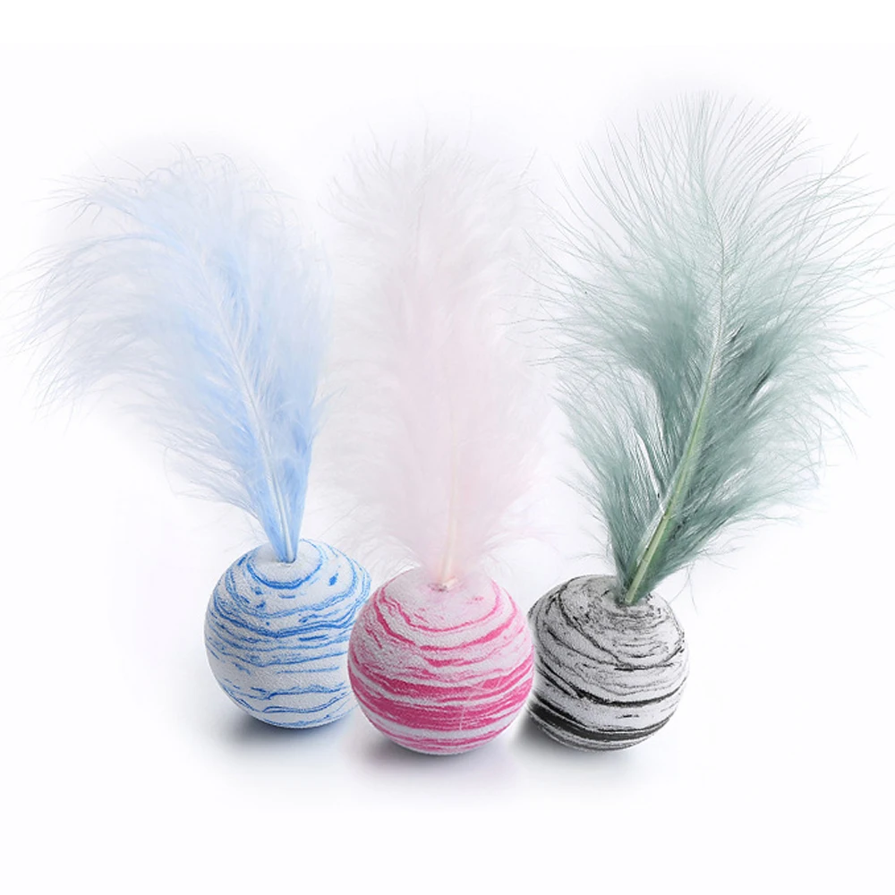 Звезда текстура шар перо синий + розовый черный животное кошка игрушка мяч