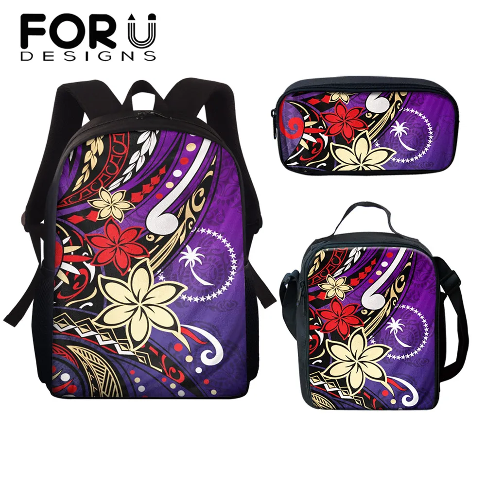 

FORUDESIGNS 2021 New Trend Back Pack for Teen Girls Polynesian Samoa Plumeria Printing Children Casual Mini School Bag Mochila