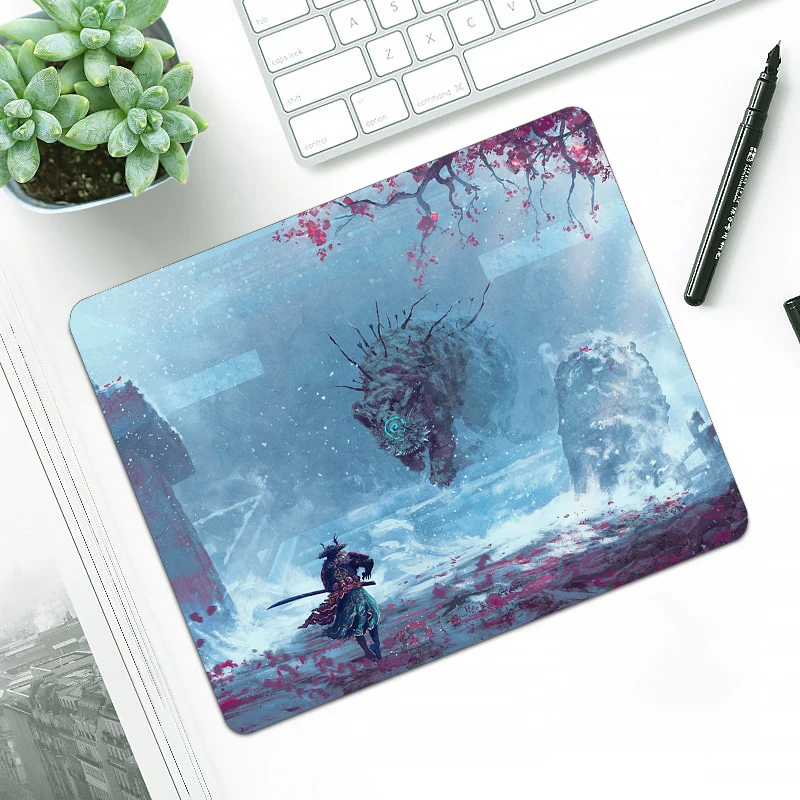 Коврик для мыши Samurai с маской японского воина резиновый нескользящий