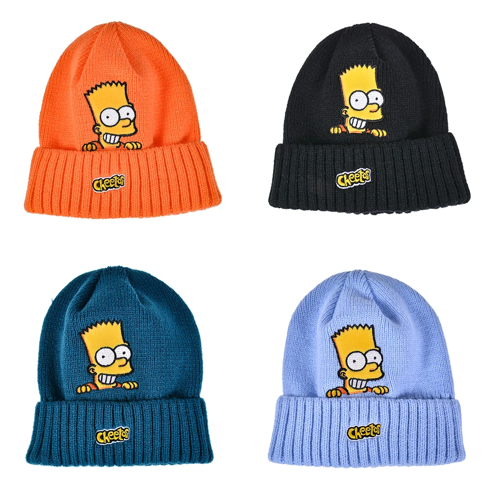 

Anime Kids Hat Cosplay Cap Embroidery Beanie Hat Knitted Warm Winter Hats Solid Cartoon Cute Ski Beanies Bonnet