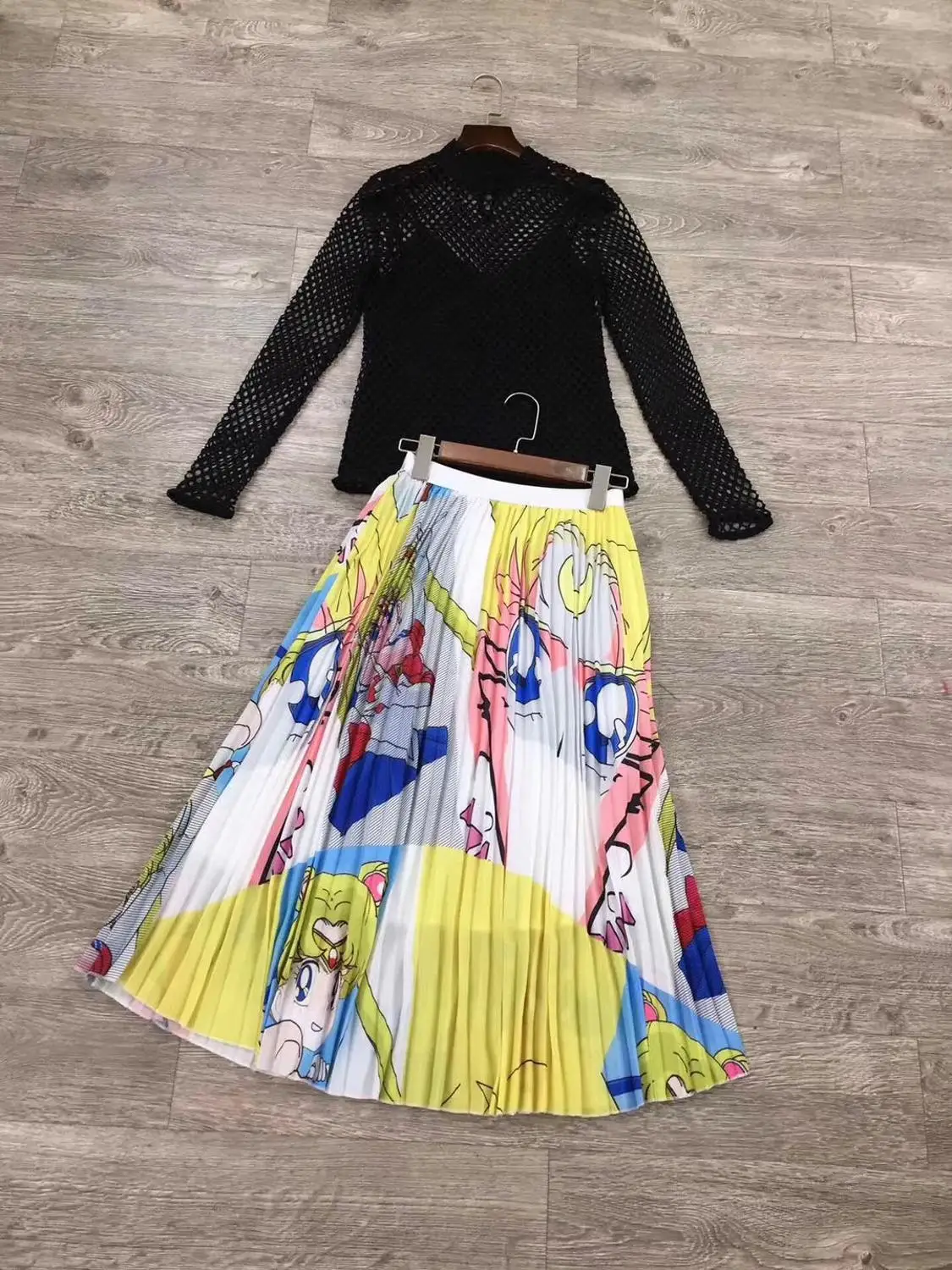 Милые длинные юбки с рисунком для женщин 2019 Осень Женская эластичная юбка