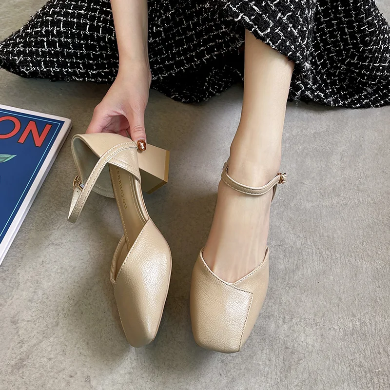 

Beige Heeled Sandals Spring Shoes 2021 Women's Med Espadrilles Platform Black Clear Girls Block High New Medium Fashion Summer P