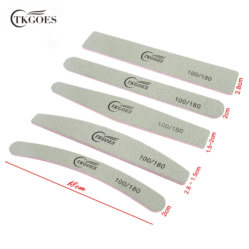 TKGOES 5 шт./лот видов конструкций пилка для дизайна ногтей шлифовка 100/180 пилок