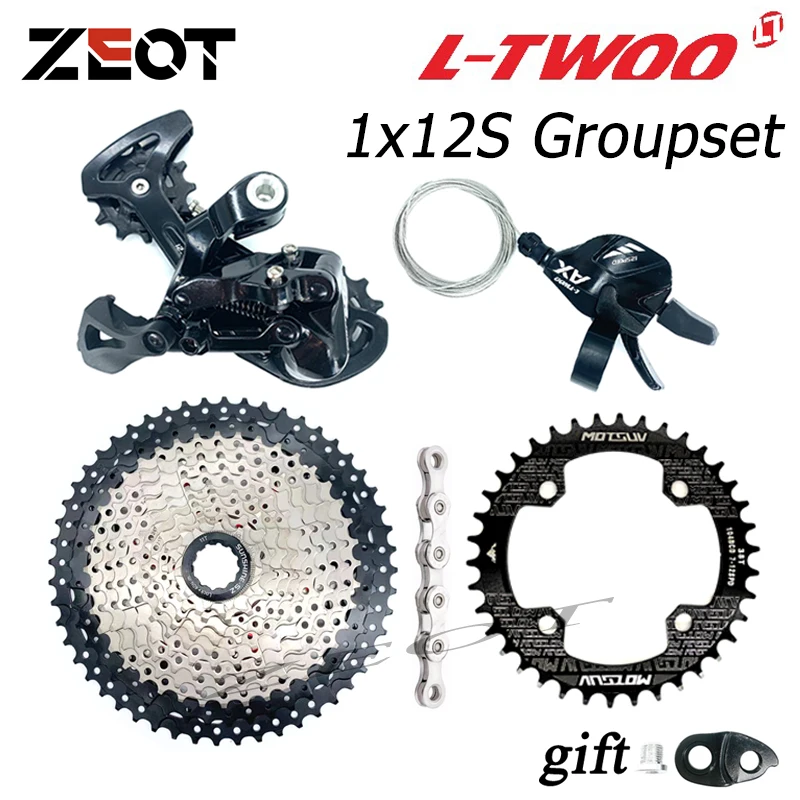 

LTWOO AX12 1X12S Groupset 12 Speed Shift lever Derailleur SUNSHINE Cassette 46T 50T 52T KMC X12 Chain 104BCD Chainring 32-38T