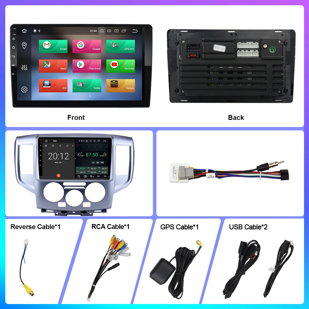

OKNAVI 2 Din 9'' OKNAVI Android 9.0 Radio For NISSAN NV200 2011 2012 2016 2018 Car Multimedia GPS 8 Core ROM 64G Radio With MiC