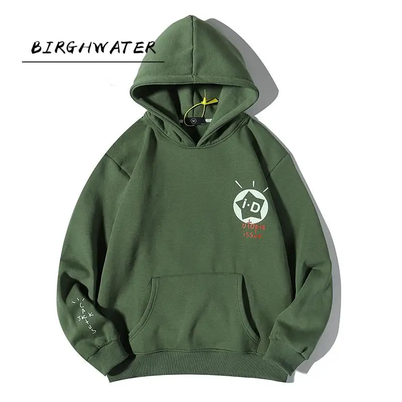 

Catcus Jack Letter Print Fleece Mens Sweatshirt Stranger Things Oversize Harajuku Streetwear Casual Hooded Hoodies
