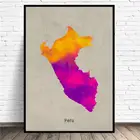 Перу акварель карты холст картины настенные картины печать на холсте домашний Декор настенный плакат для декора для Гостиная