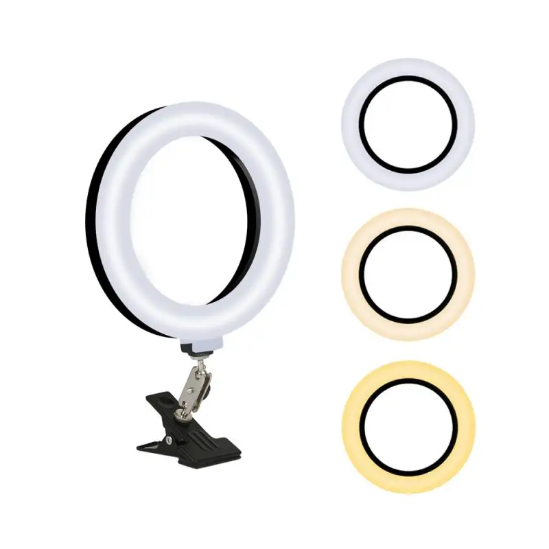 Dimmable LED Selfie Ring Light With Stand USB Selfie Light Ring Lamp Big Photography Ringlight For Computer PC Laptop