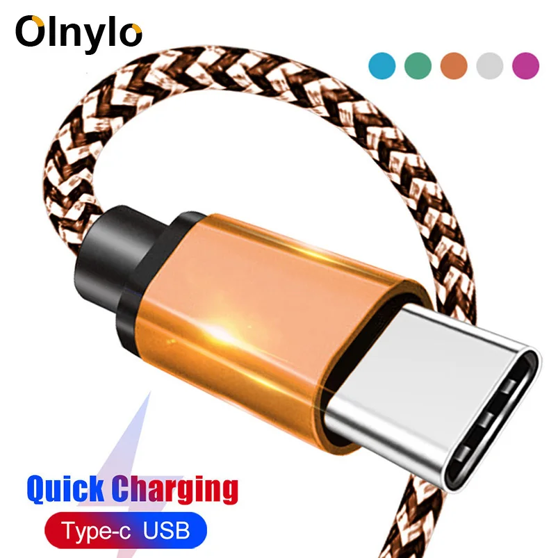 Olnylo USB Type C кабель для One Plus 6 5t быстрая зарядка Быстрая Кабель зарядного устройства