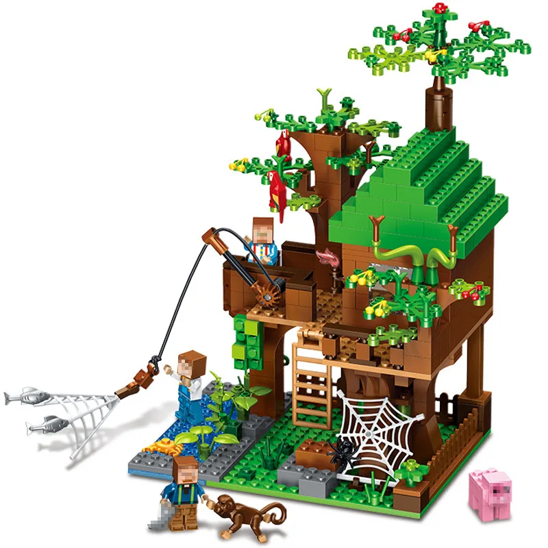 443 шт. детские строительные блоки игрушки совместимые с Legoingly city Minecrafte рыбный