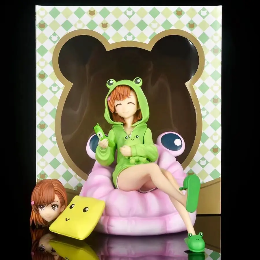 

14CM Japanese Aime Figure Misaka Mikoto Frog costume Misaka Mikoto Action Figure PVC Collection Toys Sexy Girl Toys