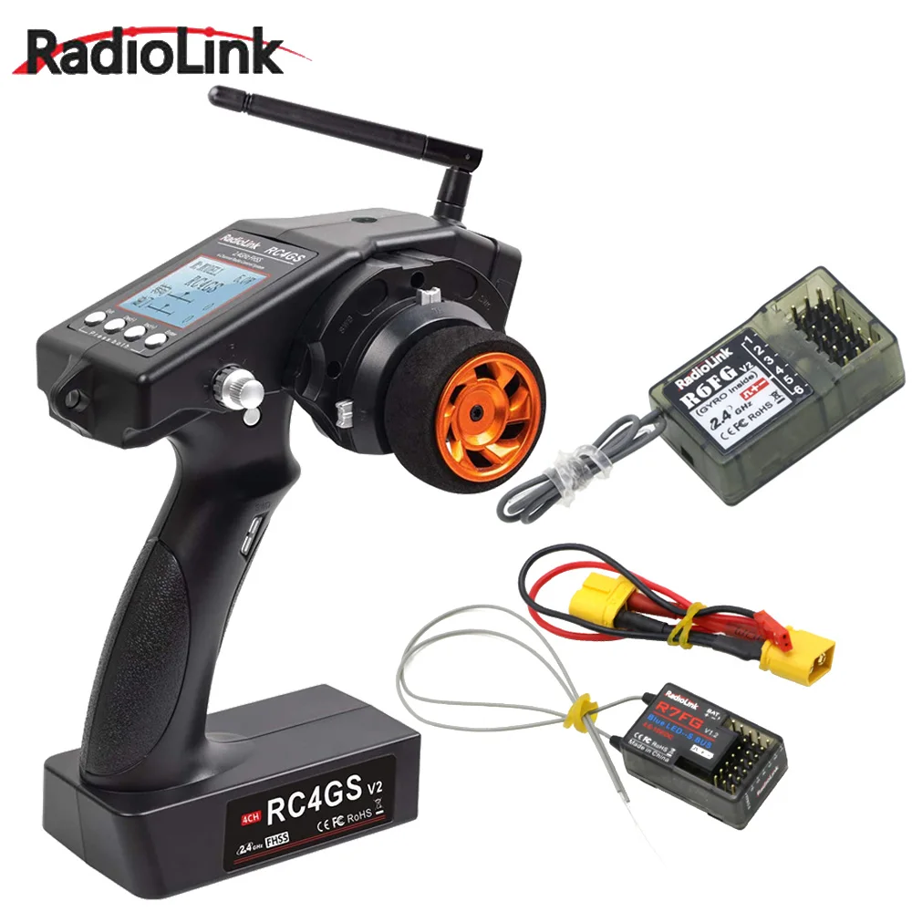 

Radiolink RC4GS V2 4 Channel FHSS RC Transmitter Remote Controller R6FG / R7FG With Gyro For RC Car Truck Crawler Wltoys Model