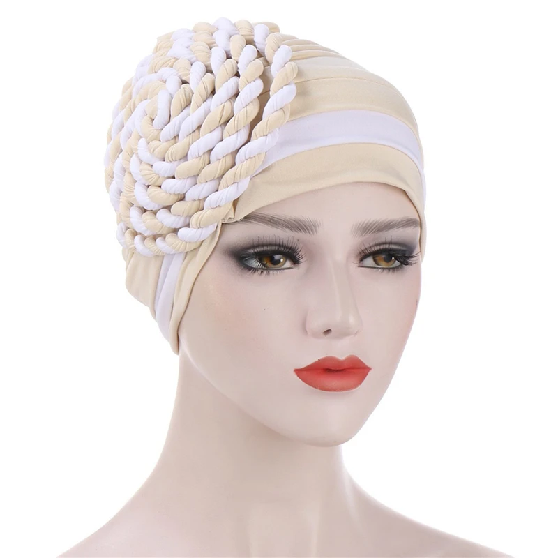 

Autumn Winter Women's Beanie Muslim Ladies Hat Simple Indian Style Hair Care Cap Headband Women's Sleeping Hat Chemo Beanie Hats