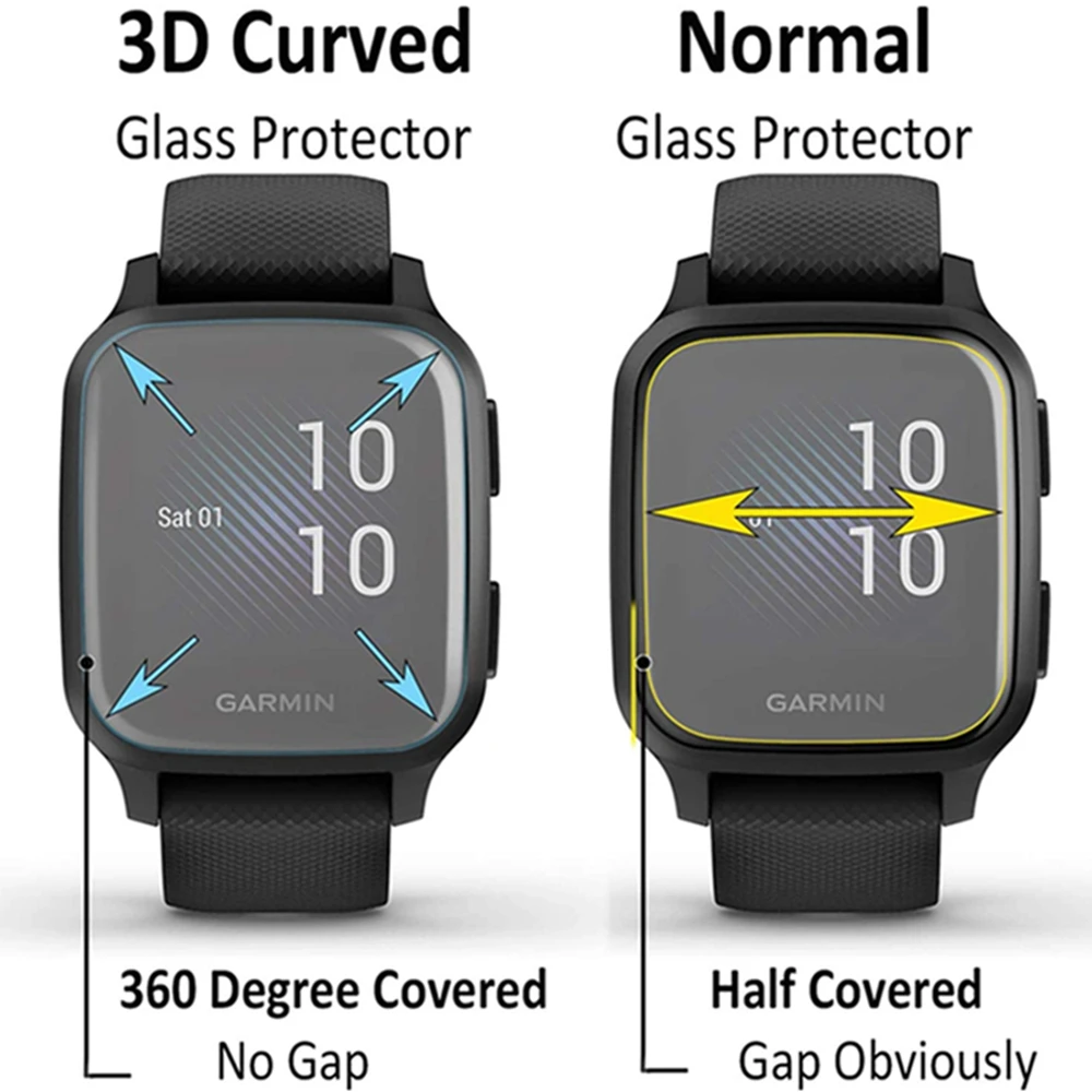 3d curved edge soft protective film smartwatch full cover protection for garmin venu sq smart watch screen protector free global shipping
