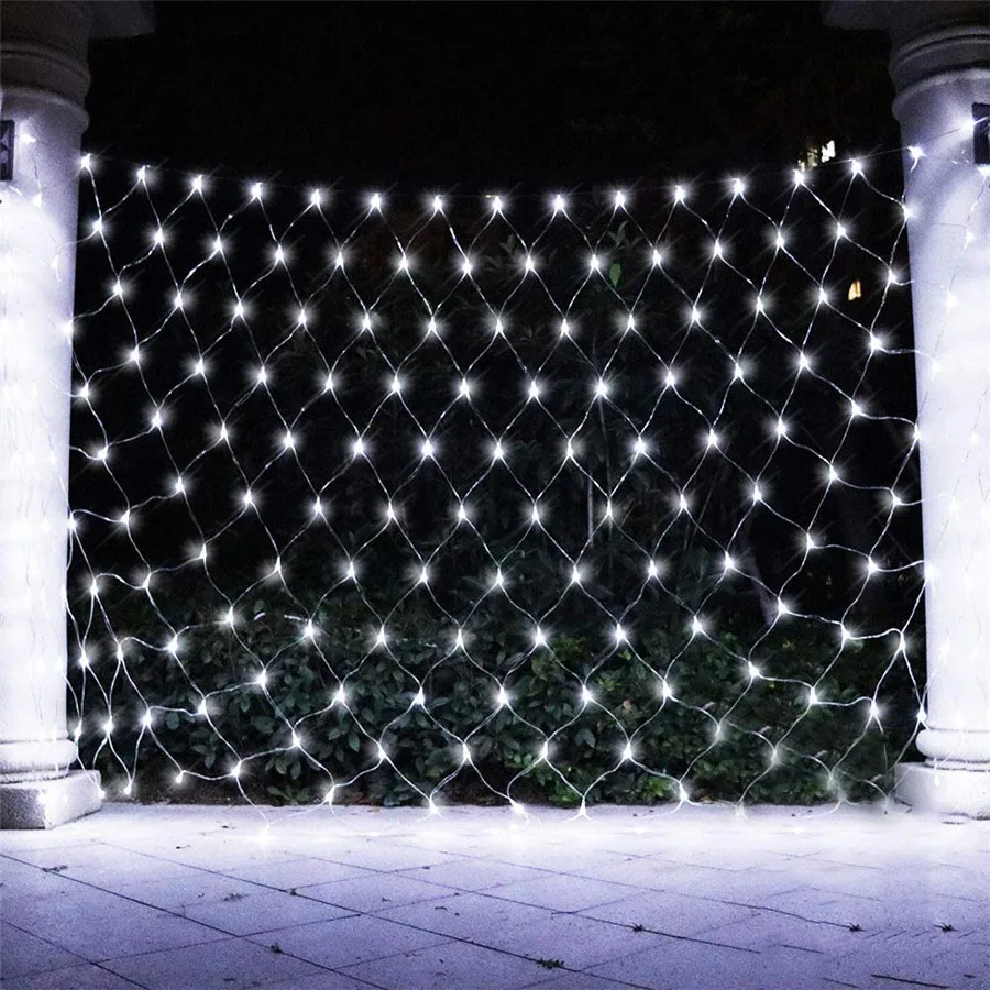

Thrisdar 3*2M 200 LED Net Light Outdoor Mesh Fairy String Lights 8 Modes Christmas Net Lights for Garden Wedding Xmas Tree Decor