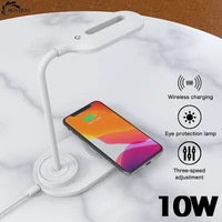 10w qi quick wireless charging led table desk lamp portable eye protect 360 degree touch control night light for iphone xiaomi