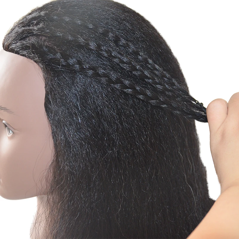 Африканская учебная голова 100% настоящие волосы можно покраска завиток коса для