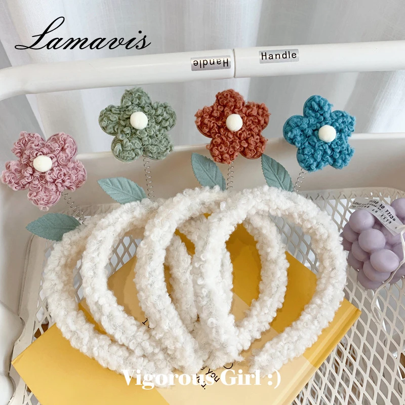 Новинка 2020 Милая трехмерная повязка для волос с цветами в форме сердца девушек