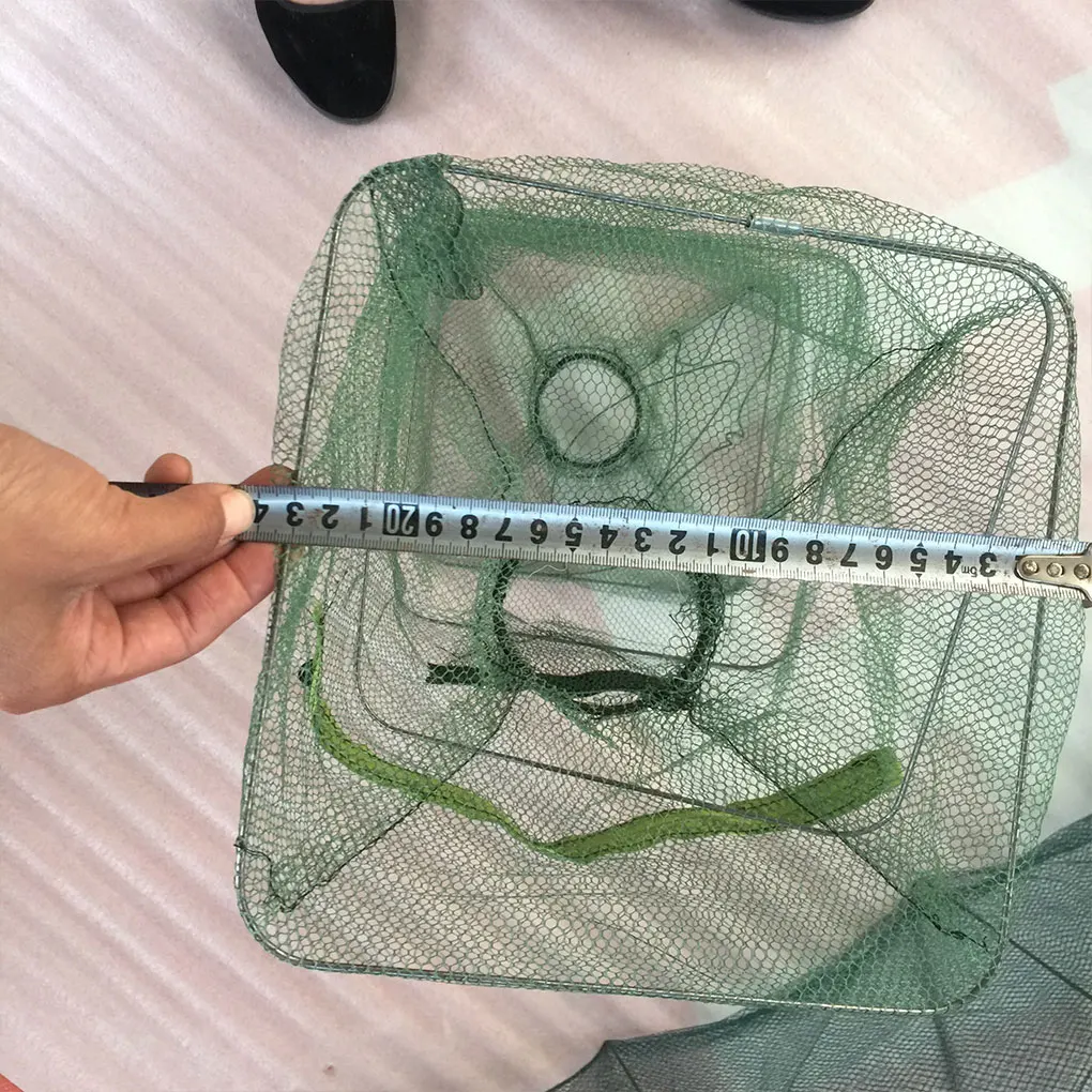 Mesh Crab Fishing Net Crayfish Lobster Shrimp Prawn Hand Trap Foldable Network Cage Random Color |