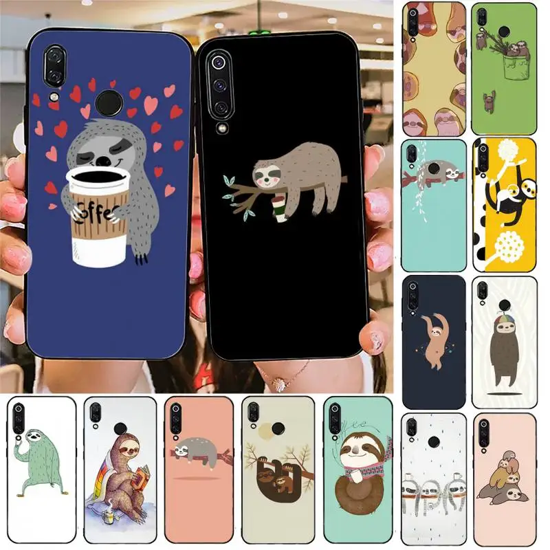 

YNDFCNB Caffeinated Sloth animal Phone Case For Redmi note 8Pro 8T 6Pro 6A 9 Redmi 8 7 7A note 5 5A note 7 case